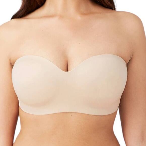 NWOT Wacoal 854372 Staying Power Wire Free Strapless Bra Sand – 34DDD - Picture 1 of 5
